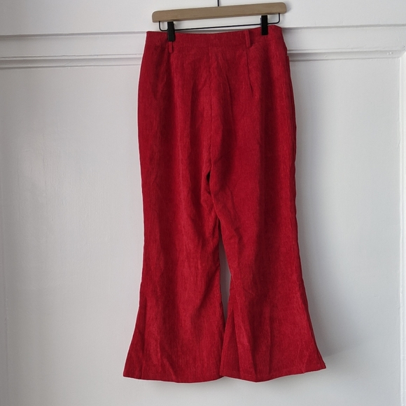 NWT Misguided High Rise Corduroy Kick Flare Pants - Picture 3 of 9